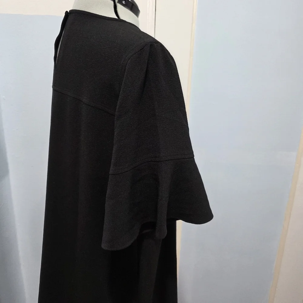 Madewell Flutter-Sleeve Mini Dress True Black Sz L - Picture 8 of 14